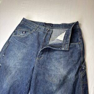 Karl Kani Vintage Baggy 90s Hip Hop Y2k USA Raw Hem Dark Wash Jeans Mens 38x34